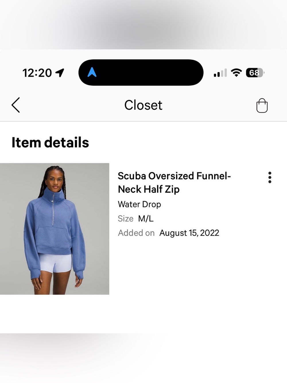 lululemon athletica Cropped Half-Zip Funnel Neck Sweatshirt - Slate Blue - Picture 5 of 5